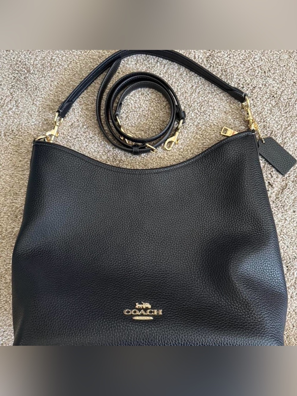 ♥️Coach Large Laurel Shoulder Bag in Black (Discontinued Size)